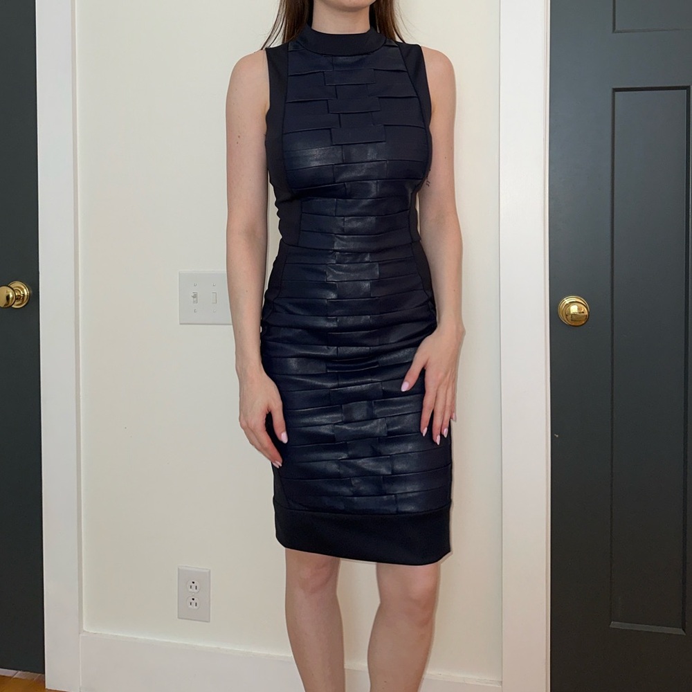 Alberto Makali Midnight Blue Textured Top + Skirt Set